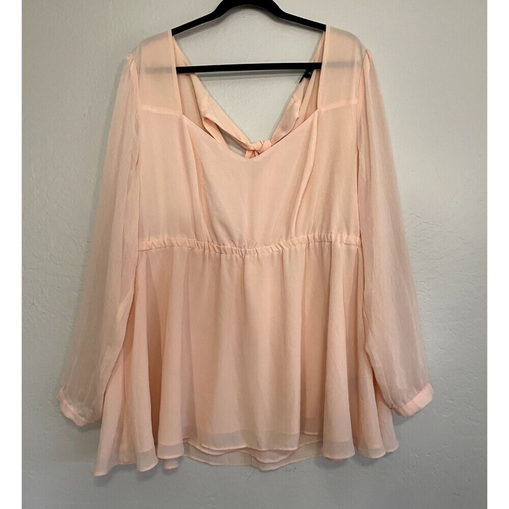 Torrid Womans Babydoll Top Size 2X Flowy Sheer Whimsicle Angelcore Fairy